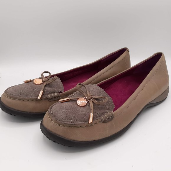 WEIL VENICE VIONIC TAUPE LOAFERS FLATS - Picture 1 of 8